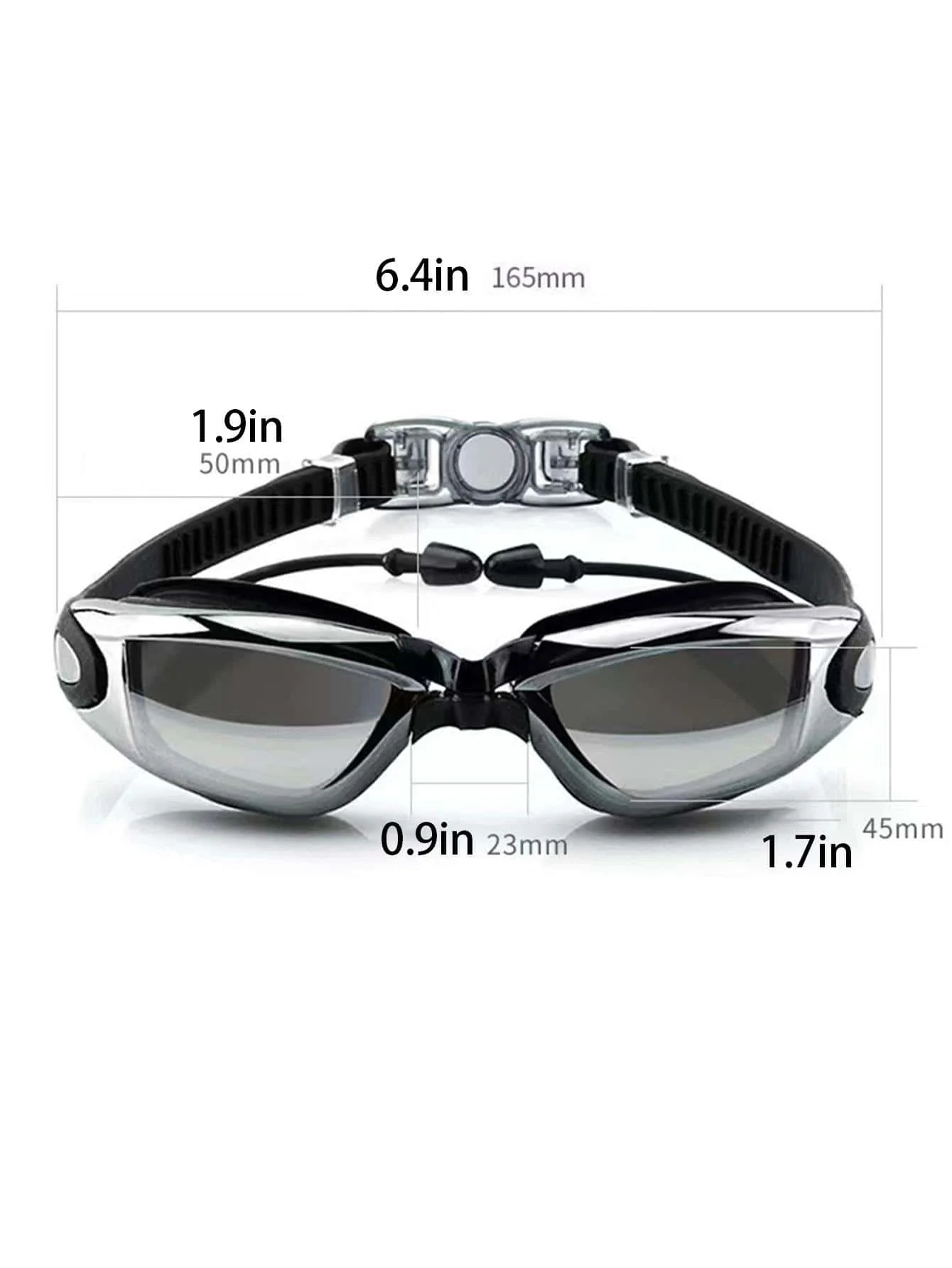 Premium Waterproof Fog-Proof Swim Goggles - Cool Silver Plated Racing Design