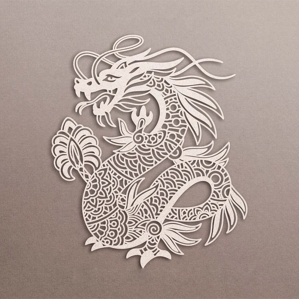 Chinese Dragon Cutting Dies for Diy Scrapbooking Album Card Making Decoration Paper Craft Christmas Metal Die Cuts Knife Mold 6