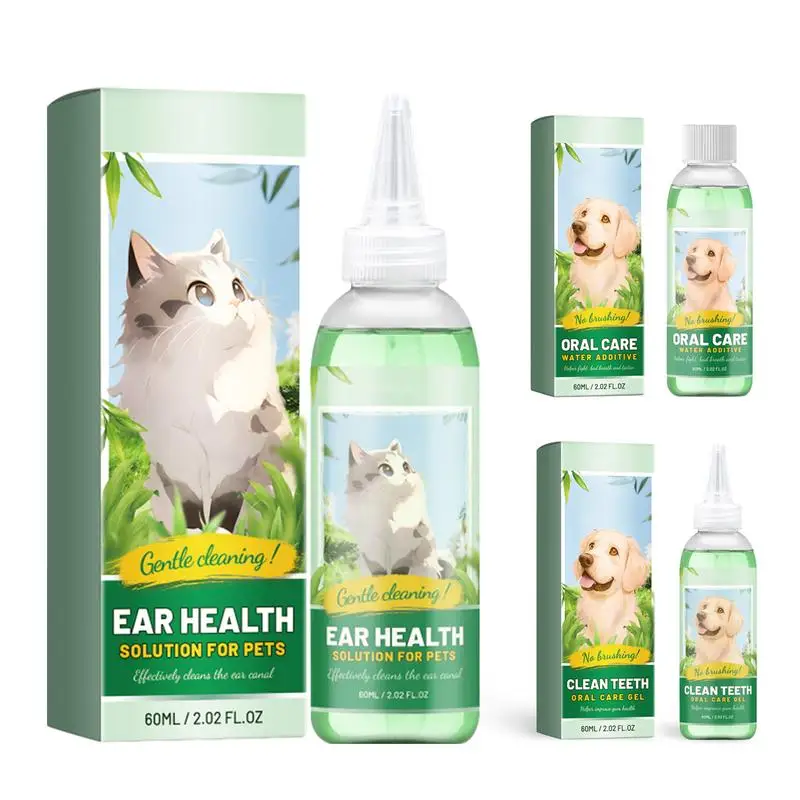 

Water Additive For Dogs Teeth Stain Remover Earwax Agent Freshen Breath Cleaning Solution Dog Ear Cleaner Breath Freshener 60ml