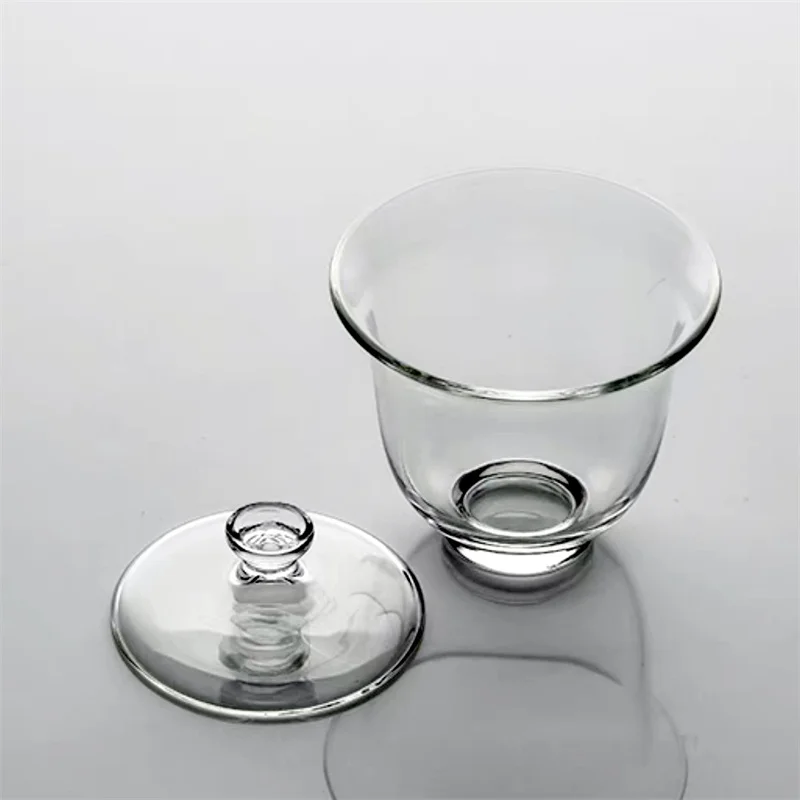80ML Transparent High Borosilicate Glass Gaiwan Tea Cover Bowl Tea Cup and Lid Heat Resistant Small Teacup Kung Fu Set Acces
