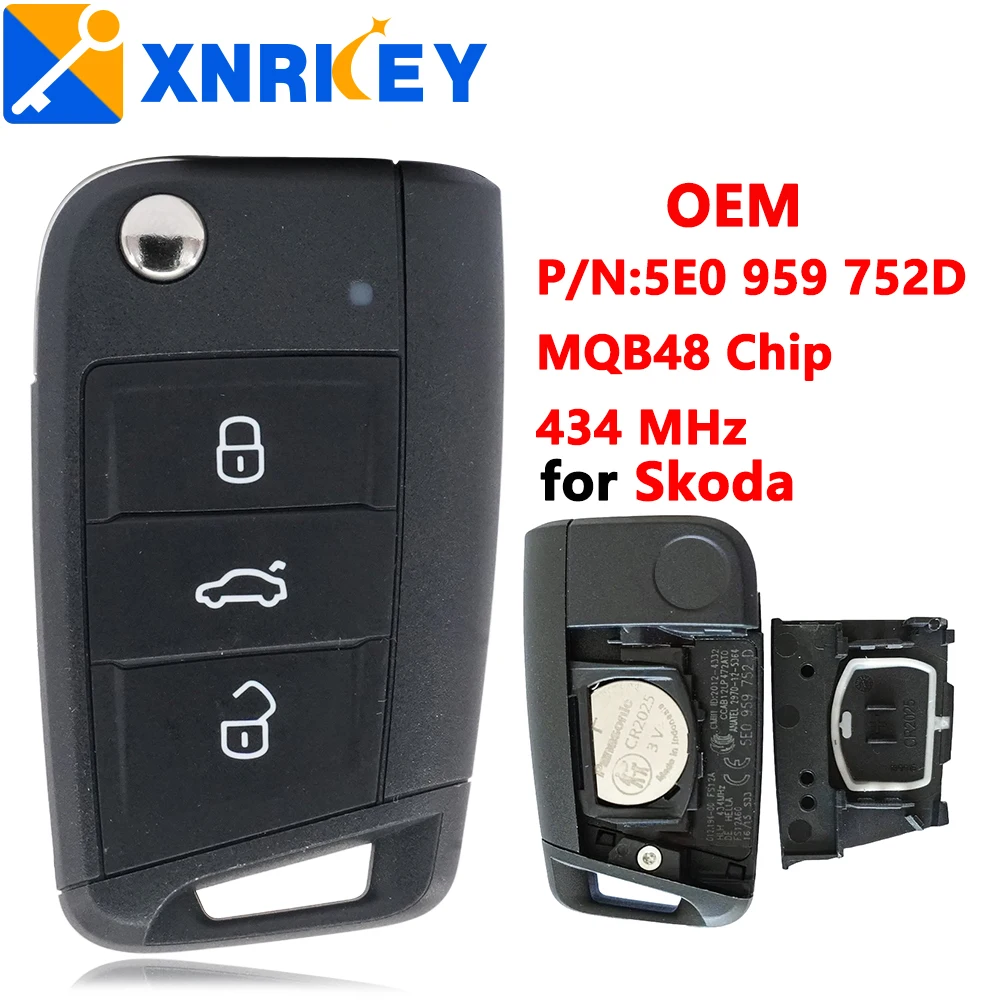 

Оригинальный оригинальный 5E0 959 752 D 5E095975 2D фонарь для Skoda фонарь MK3 2013 + 434 МГц MQB 48 чип без ключа Go