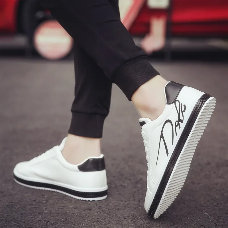 Leather Shoes Sneakers Men Casual Shoes Breathable Non-Slip Male Sneakers Comfortable Footwear Men's Vulcanized Shoes