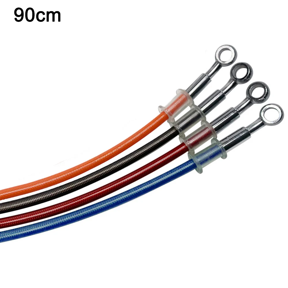 

90cm Motorcycle Dirt Bike Braided Brake Hose Line Steel Brake Cable Hydraulic Banjo Pipe for Motorbikes Universal Racing