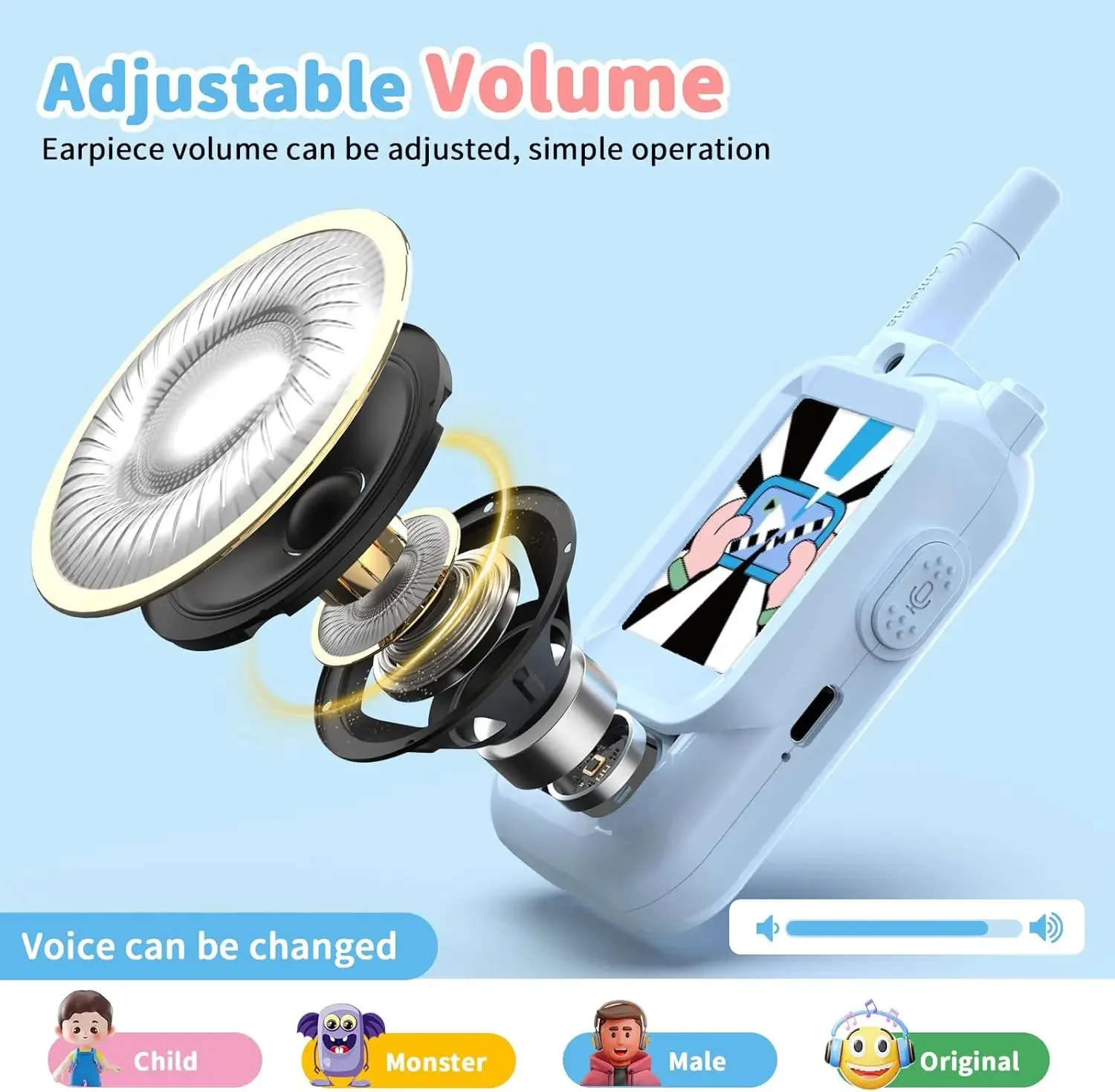 Video Walkie Talkies for Kids USB-C Charging One-Key Call Portable Toy Fun Intercom for Indoor Games and Outdoor Activities - 4