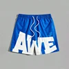 Simple AWE Letters Mens Short Pants Fashion Trend Streetwear 3D Printed Beach Shorts Loose Harajuku Cool Hip Hop Board Shorts 2