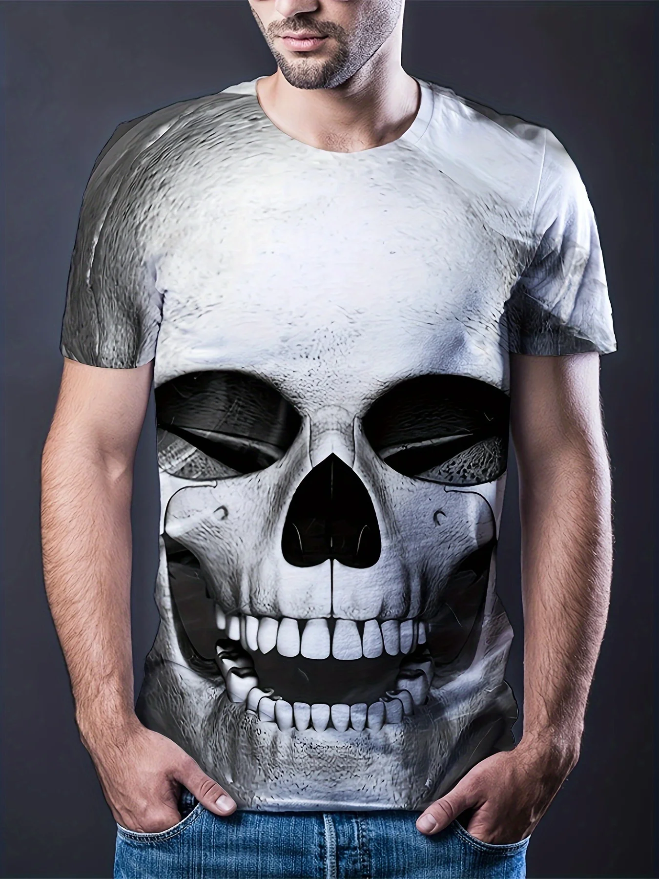 

2024 Summer Trendy New Men's Skull T-shirt