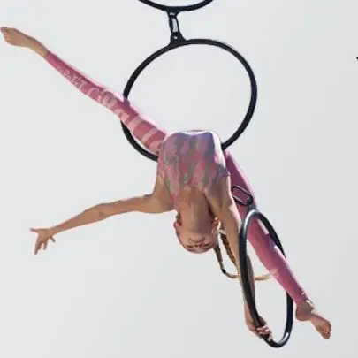 50cm Mini Aerial Hoop Workout Lyra Hoop Set for Circuses Performances Theaters GYM Club with Handware