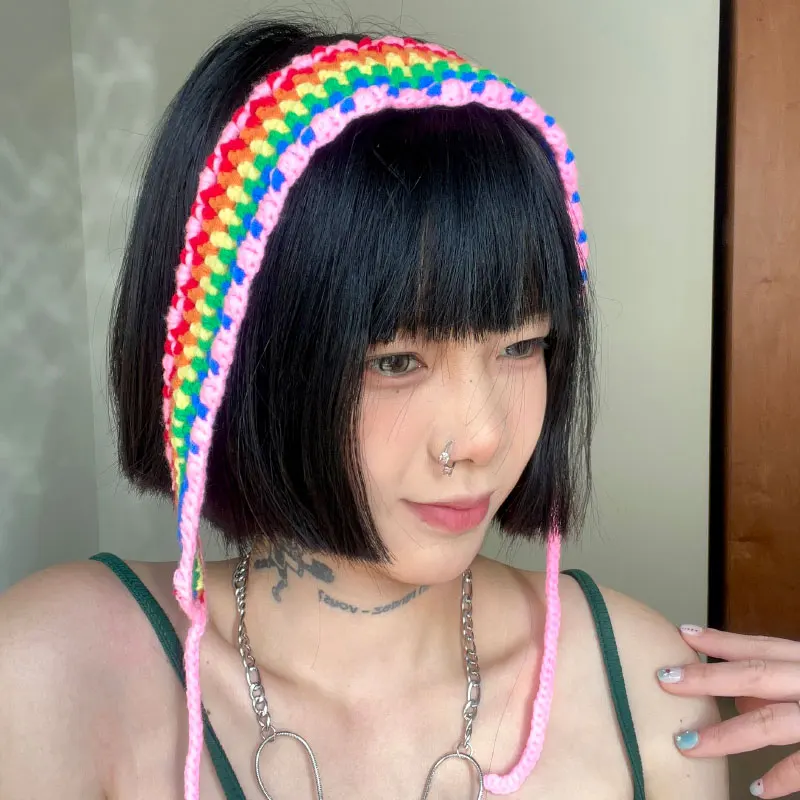 

New Korean Braided Ethnic Hair Rainbow Headbands Vintage Accessory Festival Hairband Summer Headband for Women Hair Accessories