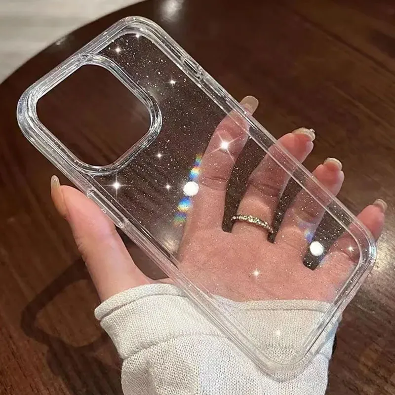 Luxury Bling Glitter Shockproof Transparent Soft Phone Case