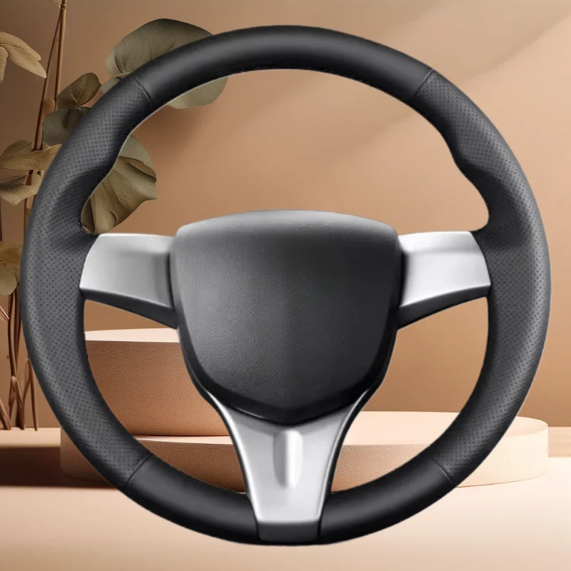 Für Chevrolet Spark 11-14 Handgenähter Lenkradbezug; Leicht und Atmungsaktiv; Vollständig Abdeckendes Modifikationsdesign