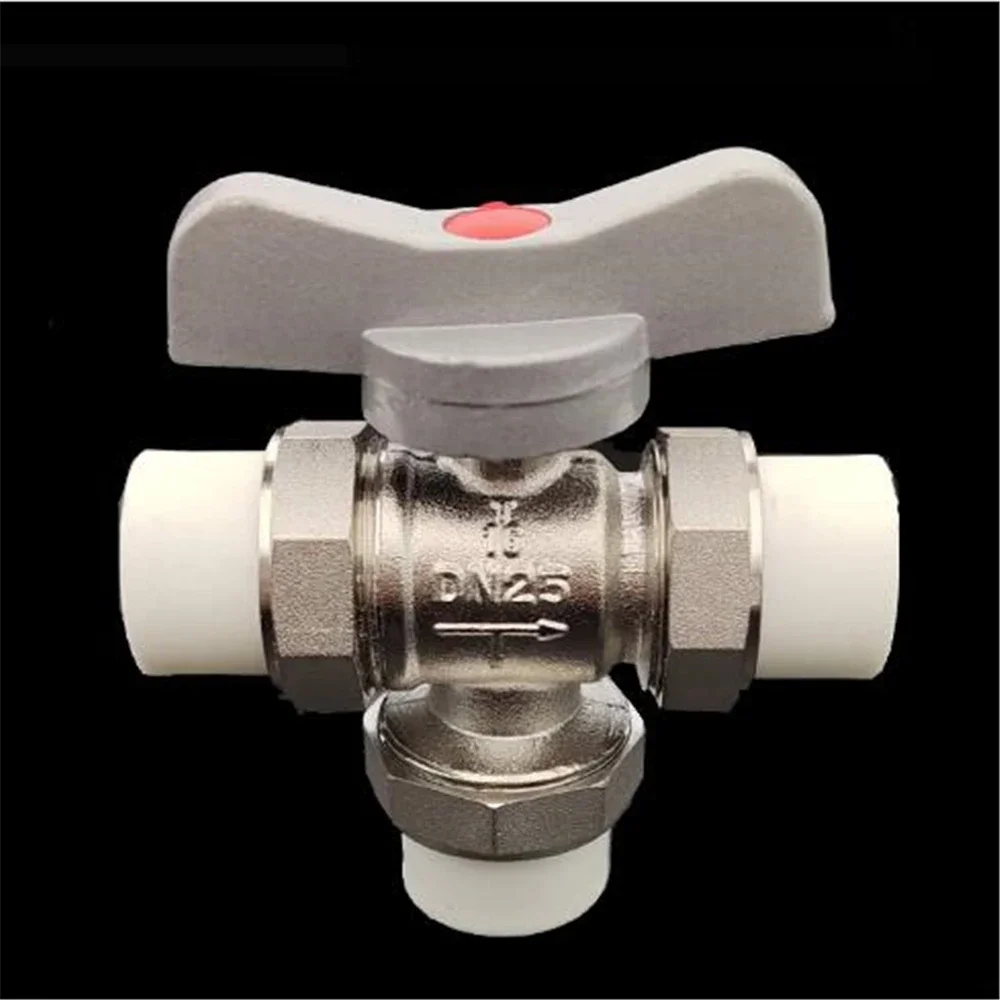PPR three-way ball valve radiator special regulating valve 3 head ppr 25 six points 32 one inch radiator