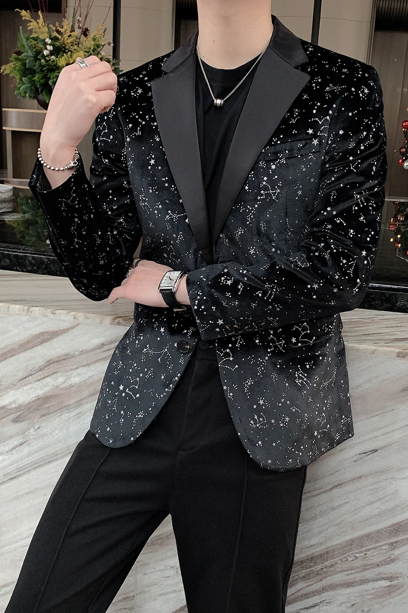 Sequin Design Men Blazers Singer DJ Stage Suit Jacket Wedding Business Casual Dress Coat 2021 Blazer Masculino Veste Homme 6