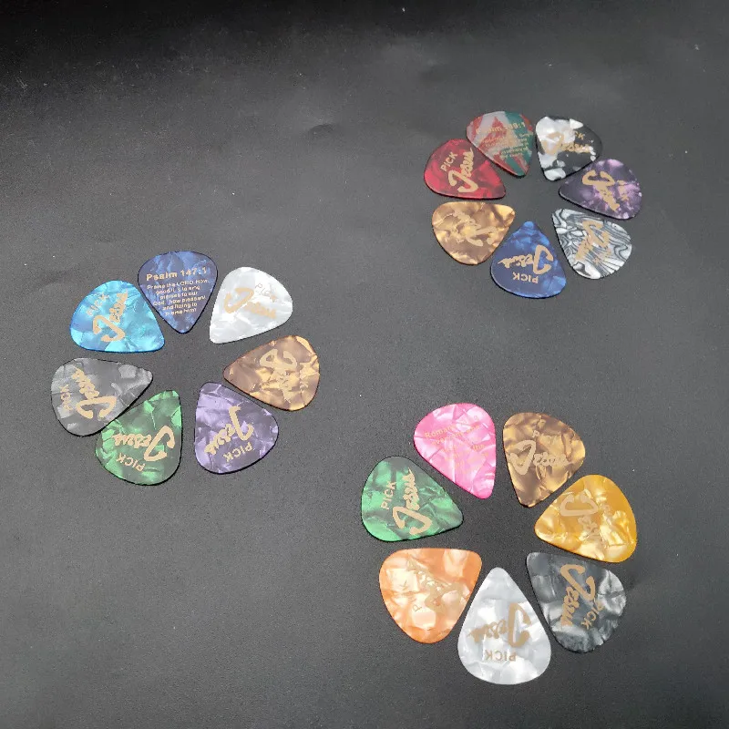 100PC JESUS Celluloid Guitar Pick 0.71MM Golden Words Romans 10:13 Psalm 149:1 & Psalm 147:1 Mix Color