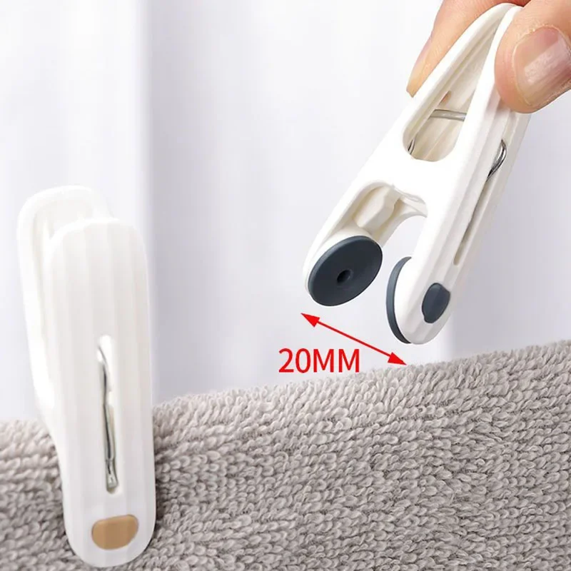 Plastic 12 Non-marking Clip Drying Rack Windproof Fixed Clothes Drying Clip Socks Bed Linen Soft Rubber Non-slip