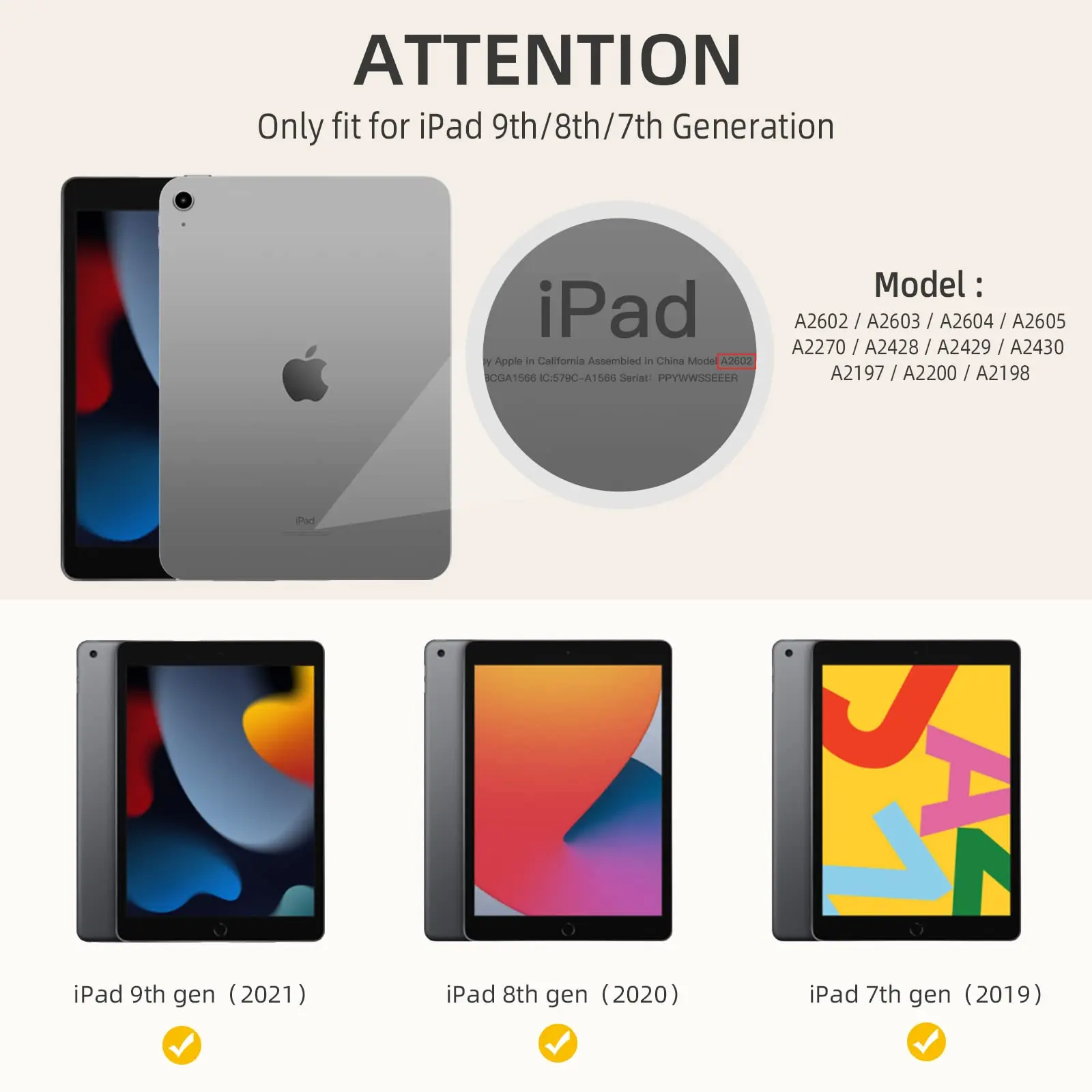 For Apple iPad 10.2 7th 8th 9th Generation Magnetic Trifold Tablet Case Auto Wake/Sleep Flip Stand Smart Cover