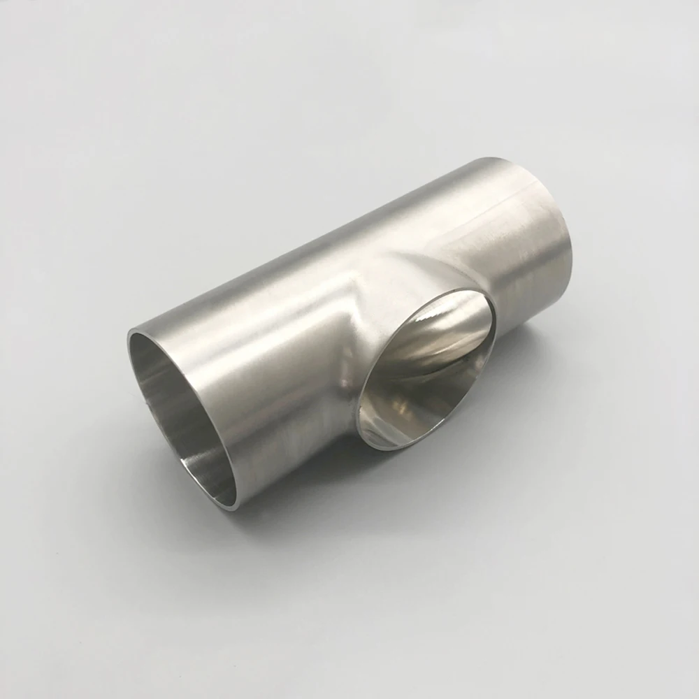 

57/63/70/76/89/102/108/114/127/133mm Pipe OD Butt Weld Flat Tee 3 Way Fitting Connector SUS 304 Stainless Sanitary Homebrew