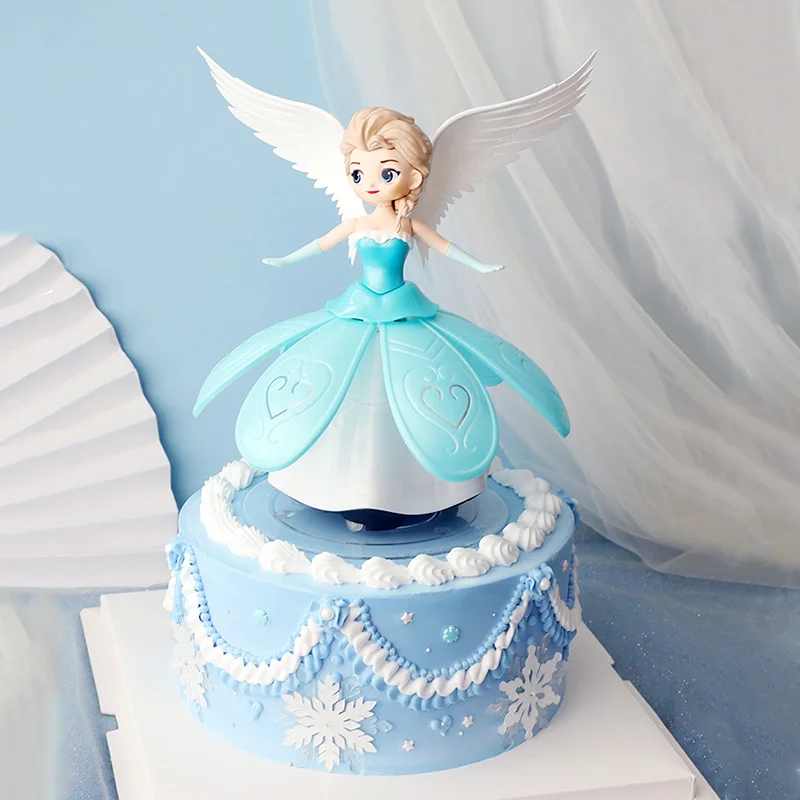 Décorations de gâteau électrique princesse dansante, garniture de