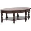Oval Coffee Table for Living Room, Cherry Solid Wood Coffee Table with Storage Drawer, Victorian Antique Vintage Coffee Table 4