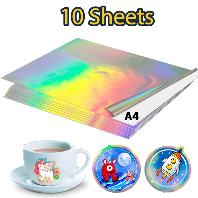 Sticker Paper A4 Printer White Glossy  A4 Sticker Printer Paper  Holographic - 10 - Aliexpress