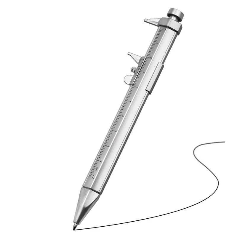 1PC 0.5mm Multifunction Plastic Caliper Pen Gel Ink Pen Vernier Caliper Roller Ball-Point Pen Student Measure Ruler Stationery 