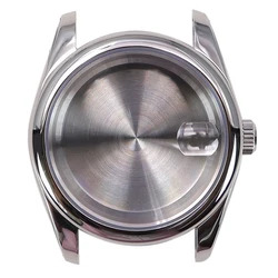 Luxury 316L Stainless Steel Watch Case with Oyster Perpetual Design, 28.5mm Dial Size for 40mm NH35 NH36 (Solid bottom cover 1)