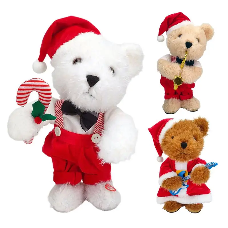 Christmas Bear Doll Plush Toy Music Dancing Singing Christmas TeddyBear Dolls Kids Toys For Home Decoration Xmas New Year Gifts