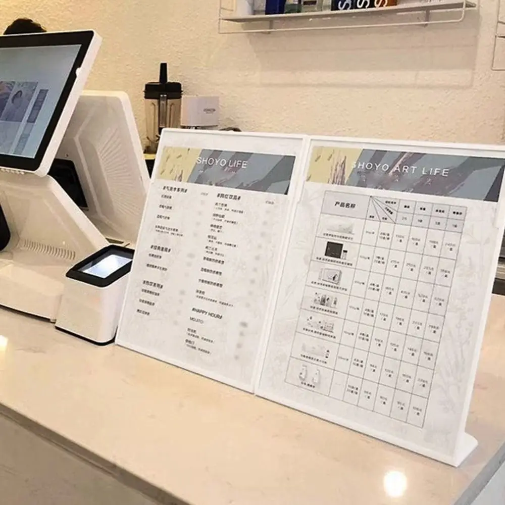 Transparent Acrylic Panel Menu Display Stand A4 A5 A6 Table Card Sign Collection Photo Protection Holder Album Postcard Souvenir