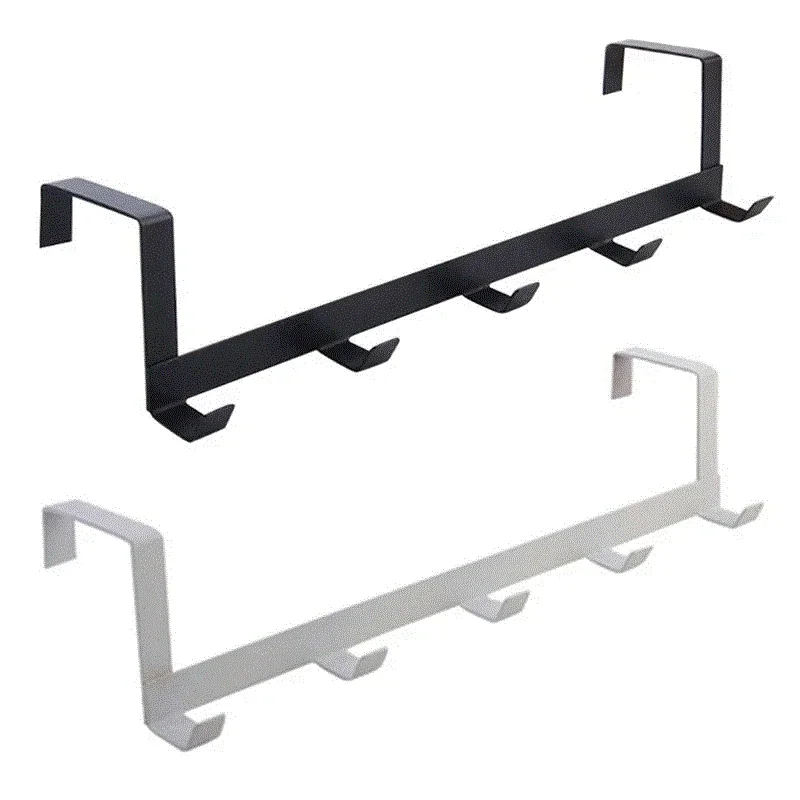 Hooks Over The Door 5 Hooks Home Bathroom Organizer Rack Clothes Coat Hat Towel Hanger Bathroom Kitchen Accessories storage hook door hook