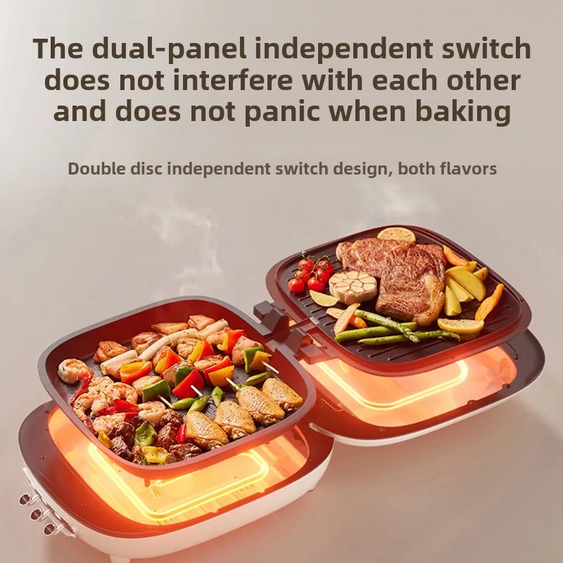 Double heating domestic pancake pan electric frying pan deepening and enlarging multi-function pancake stall 4