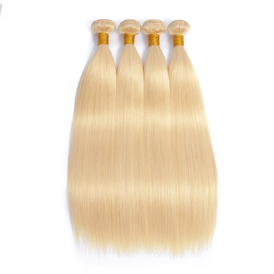 

613 Blonde Human Hair Bundles Straight Brazilian Hair Weave Bundles Honey Blonde Hair Extensions Double Weft Bundles Yimeishun