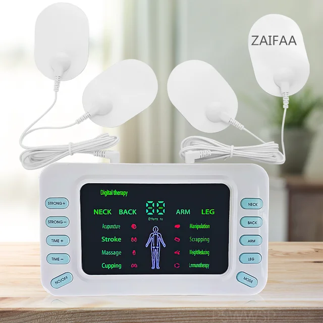 Máquina Eléctrica de acupuntura EMS, masajeador de terapia Digital, estimulador  muscular, electroestimulador, masaje corporal, 8 modos - AliExpress