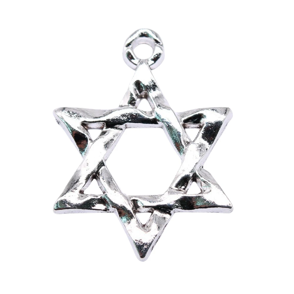 

5pcs/lot 45x38mm Star Of David Charms For Jewelry Making Antique Silver Color 1.77x1.5inch