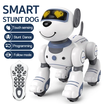 Funny RC Robot Electronic Dog Stunt Dog Voice Command Programmable Touch-sense Music Song Robot Dog for Children's Toys 1