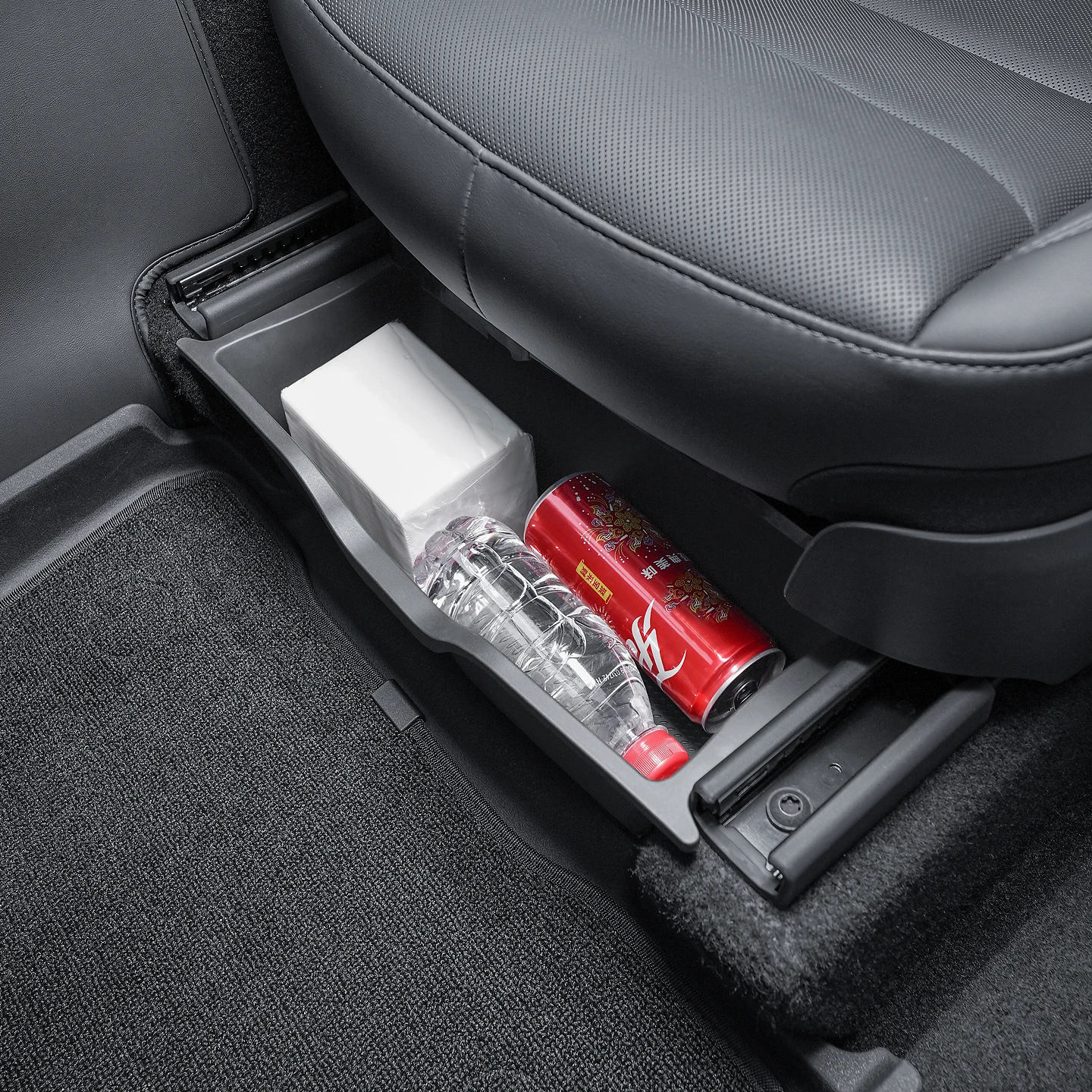 For Tesla Model Y Juniper 2025 Storage Box Under The Front Seats TPE Material Du