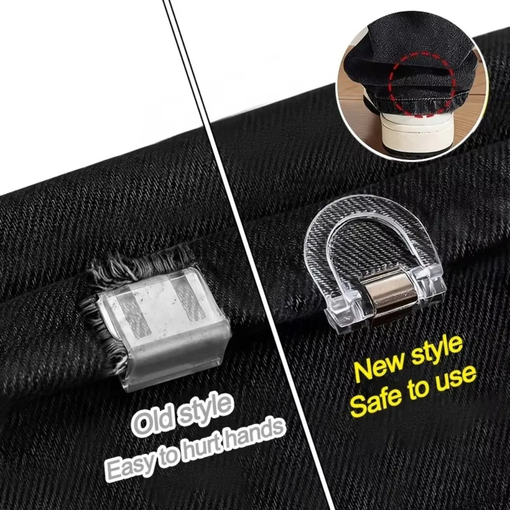 4개입 투명 바지 다리 조절 클립 미끄럼 방지 의류 클립 페이지 지지 클립 다기능 바지 밑단 클립