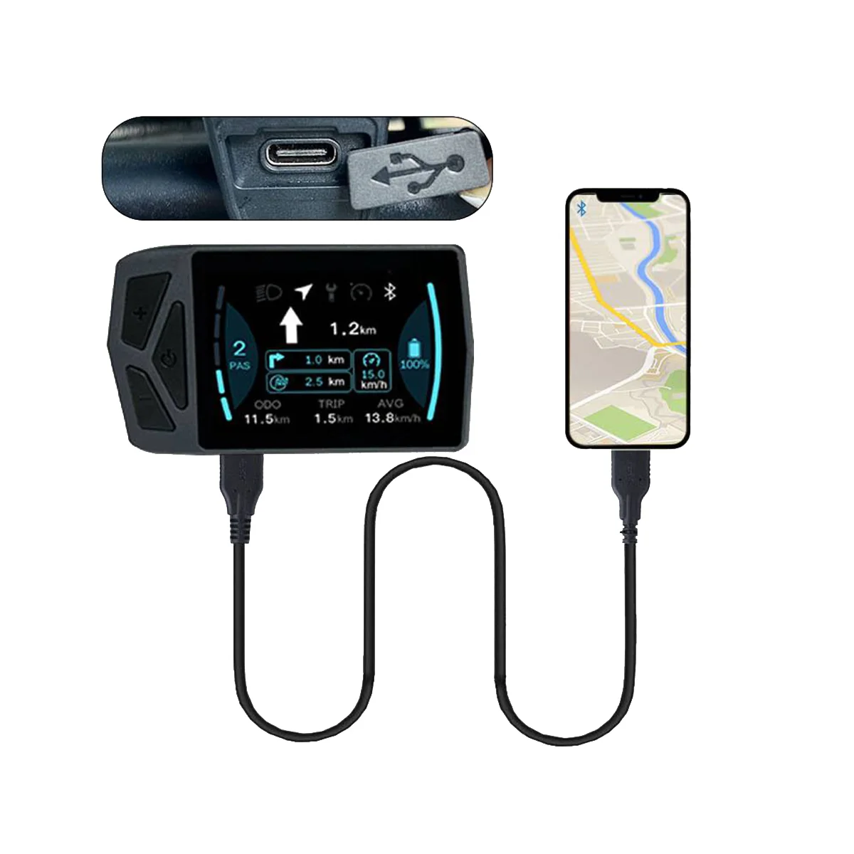 

ЖК-дисплей B02 B02U для электровелосипеда, Bluetooth-дисплей для комплекта для преобразования электровелосипеда Bafang BBS01 BBS02 BBSHD