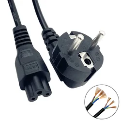 Universal EU AC Power Extension Cord - 3 - Pin Charger Plug, Available in 1.2m, 1.5m, 1.8m Lengths - 1.8M - 0.75mm