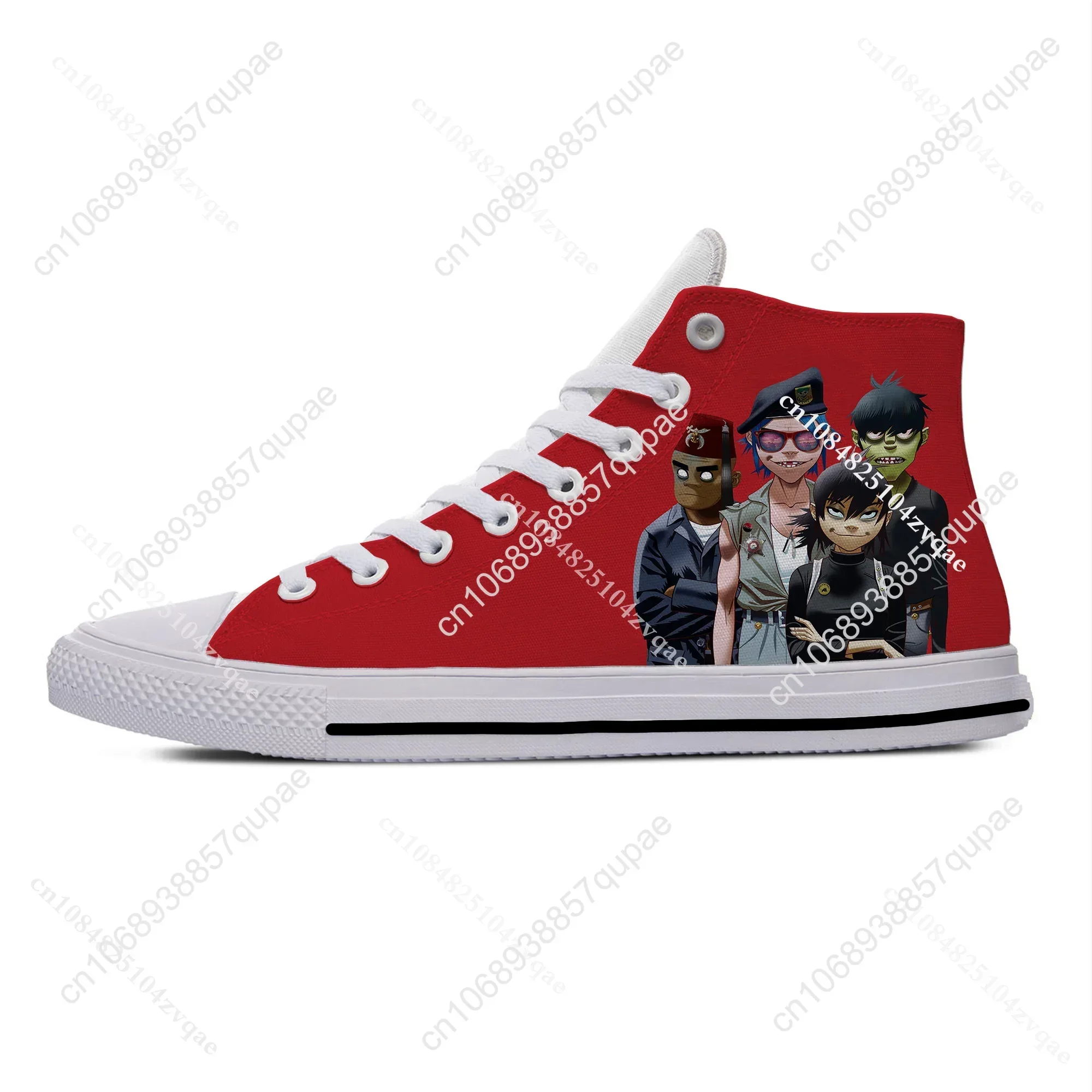 Gorillaz Rock Band ChakaKhan Noodle Murdoc Russel Casual Cloth Shoes High Top Lightweight Breathable 3D Print Men Women Sneakers 4