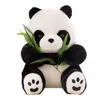 16CM Funny Panda With Bamboo Leaves Plush Toys Birthday Gift Soft Cartoon Animal Stuffed Animals Pendant Doll Kids Gifts 1