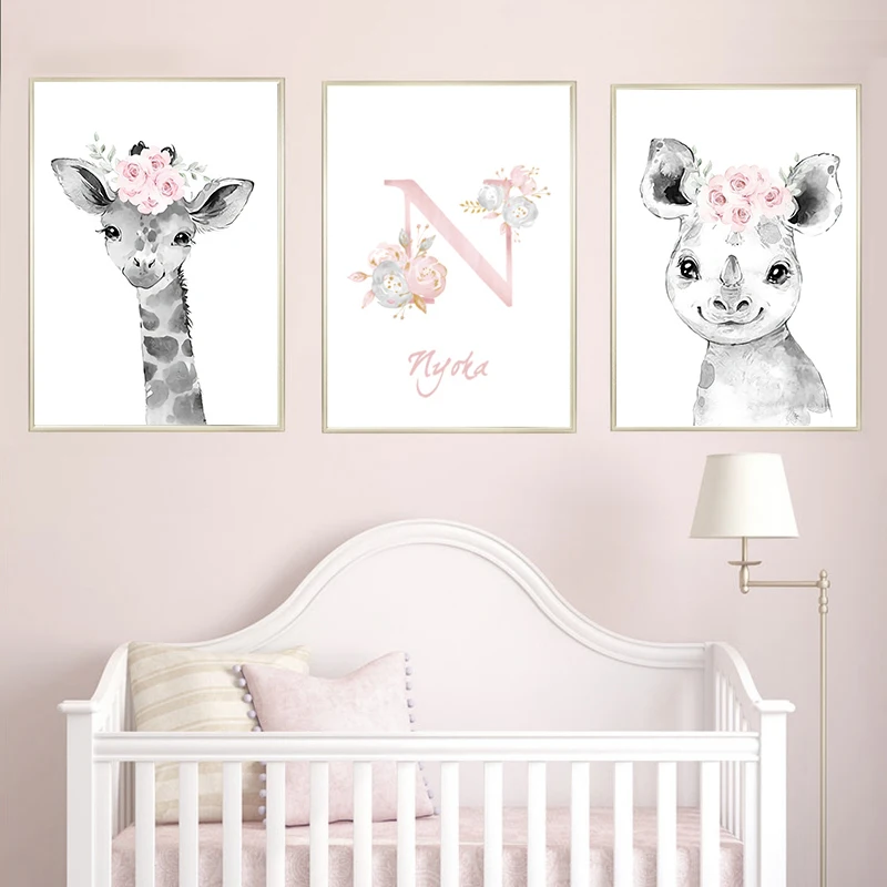 

Cute Animal Poster Decoration Wall Canvas Painting Baby Room Personalised Gifts for Bedroom Girl Room Kids Picture Home Decor