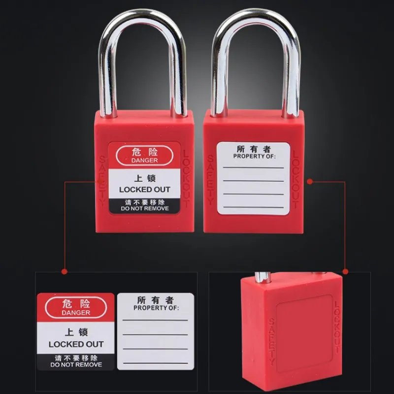 KS Industrial Safety Padlock 25mm 38mm 76mm Steel Shackle Plastic Lock Body Same Key Lock LOTO Locks Device manufacture Supplies