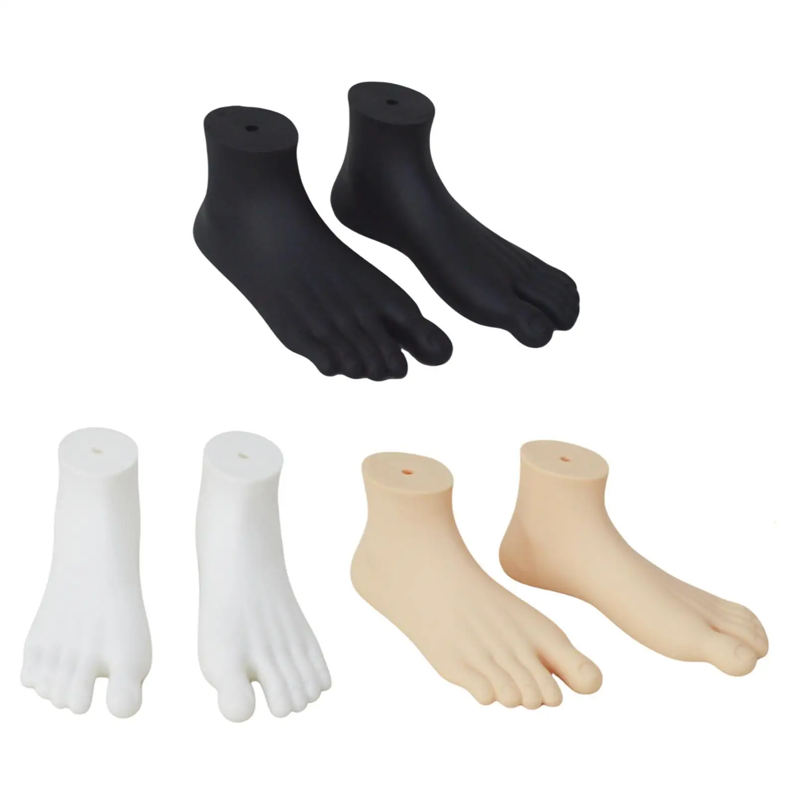2 Pieces Mannequin Foot Display Model Lifelike Home Foot Forms Sandal Photography Props Showcase Malls Stockings Manikin Feet