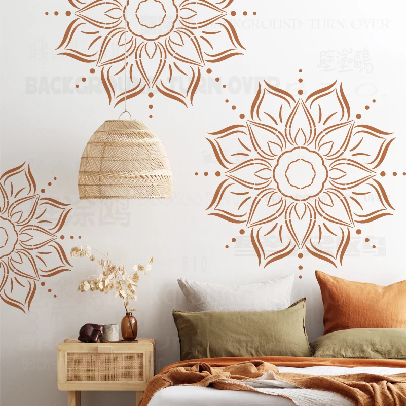 

40cm - 80cm Stencil Wall Decor For Painting Decors Larges Rococo Target Large Big Large Mandala Ceiling Round Exotic S372