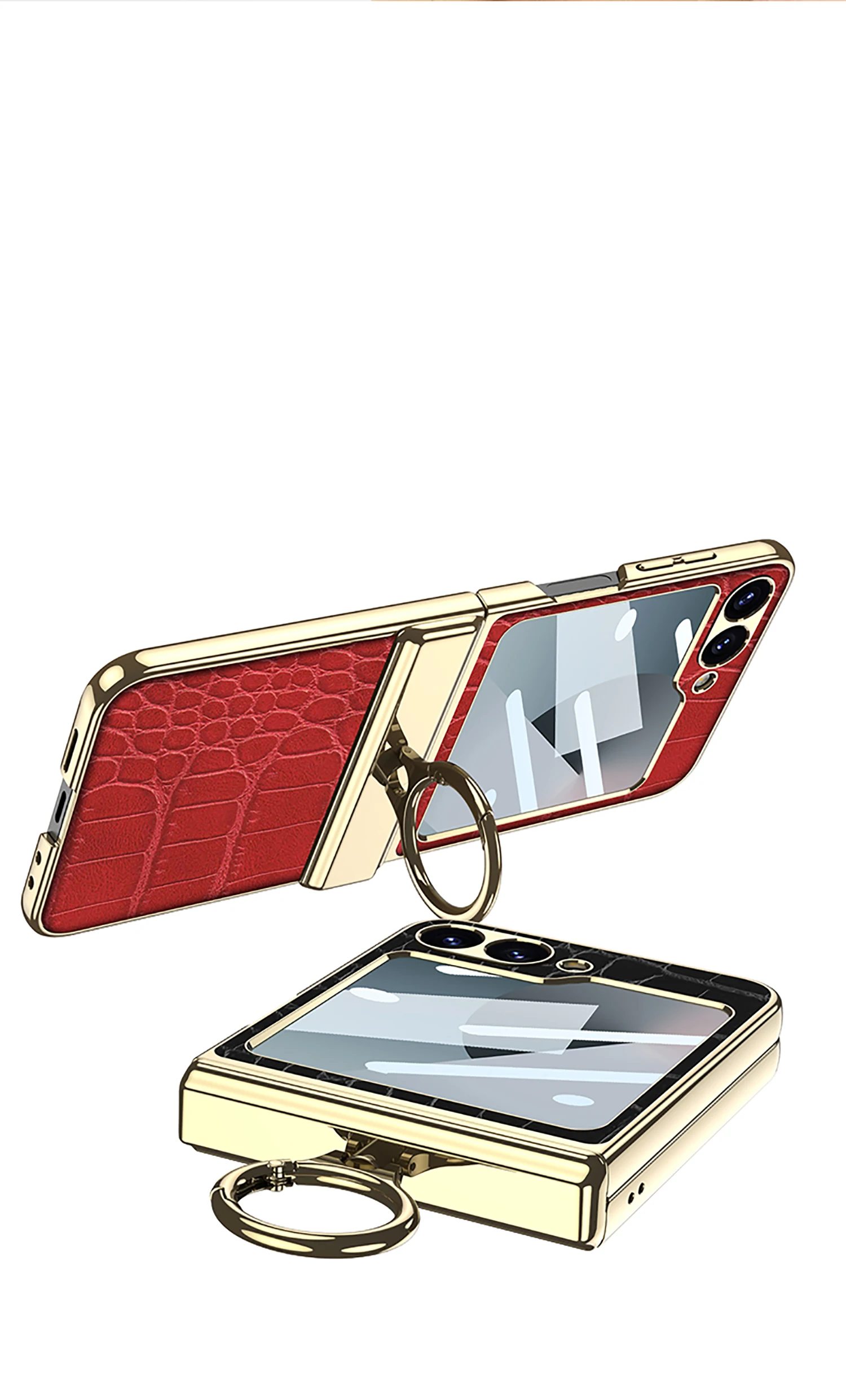 Luxury Plating Leather case for Samsung Galaxy Z Flip 6 magnetic all-included hi