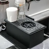 ที่ล้าง sloki kaca อัตโนมัติสำหรับโรงแรมบาร์กาแฟชานมถ้วยสีดำไม่มีช่องเปิดทำจากสเตนเลสสตีล 6