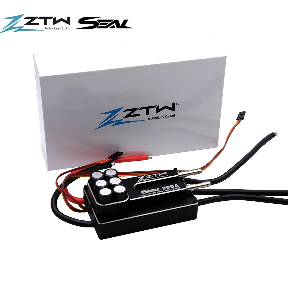 ZTW Seal 200A Brushless ESC Waterproof All Metal Case Speed Controller for RC JET Boat Model 1