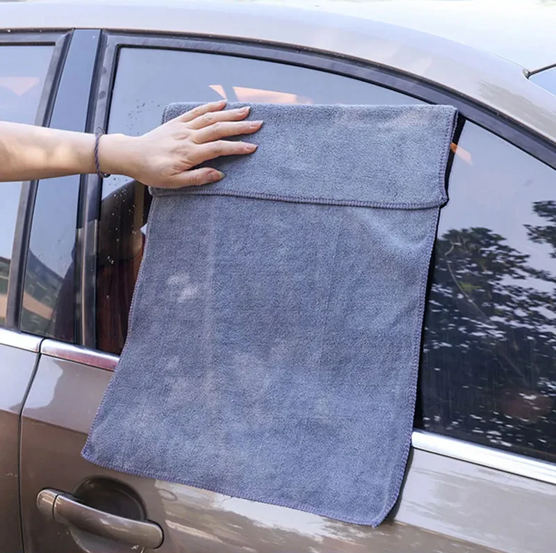 60*160 Graues Autowasch- und Wischtuch, speziell ohne Wassermarkierung, Autotlappen, großes Innenauto mit fortschrittlicher Saugfähigkeit, keine Spuren – Detail 2