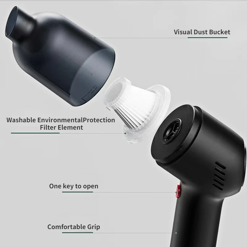12000Pa Wireless Portable Car Vacuum Cleaner Cordless Handheld Mini Cleaner High Suction USB Charging Clean Tools