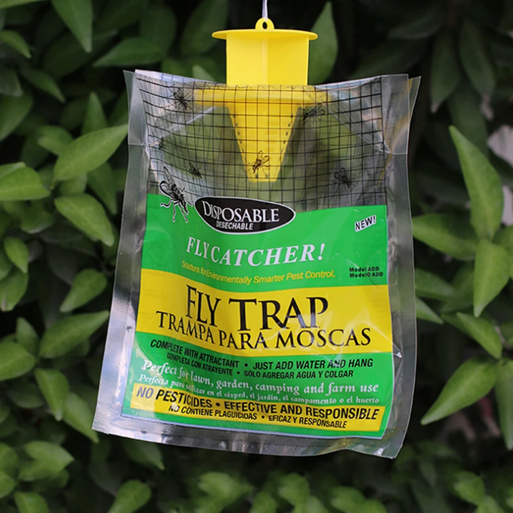 1-5PCS Disposable Flycatcher Hanging Fly Catcher Bag Outdoor Fly Trap Household Garden Mosquito Trap Flies Swatter