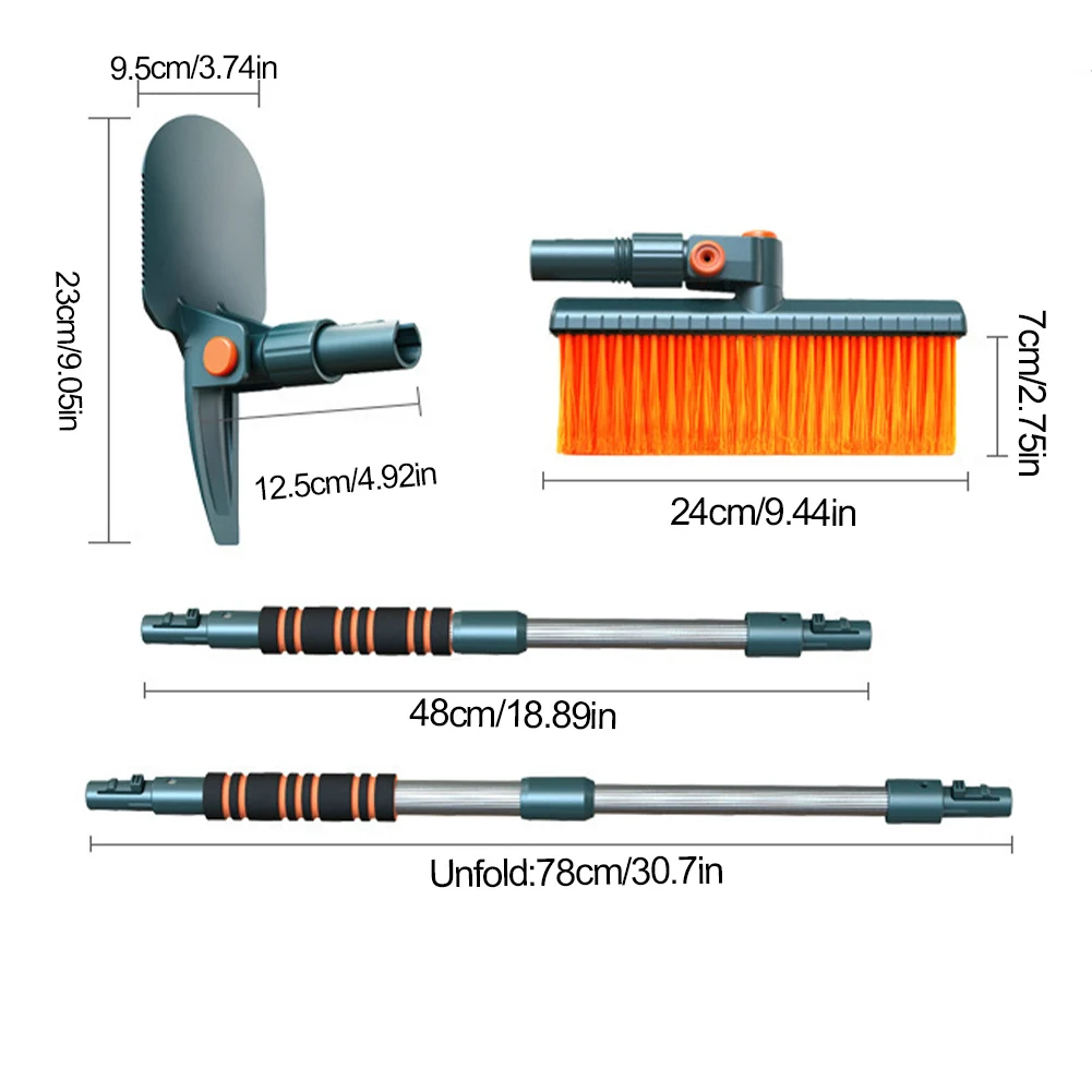 Extendable Snow Brush with Ice Scraper Retractable Auto Car Snow Removal Brush Remover Winter Cleaning Tool for Cars & SUVs